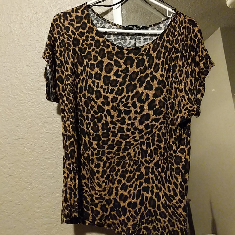 Forever 21 Leppard print blouse